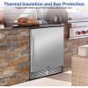 imageTylza Outdoor Refrigerator 24 Inch Wide Stainless Steel Beverage Refrigerator 176 Can for Undercounter Builtin or Freestanding for Home and Patio Water Proof Fast Cooling Low Noise 3765 FStainless Steel