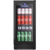 imageTylza Outdoor Refrigerator 24 Inch Wide Stainless Steel Beverage Refrigerator 176 Can for Undercounter Builtin or Freestanding for Home and Patio Water Proof Fast Cooling Low Noise 3765 FBlack