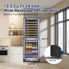 imageTylza Outdoor Refrigerator 24 Inch Wide Stainless Steel Beverage Refrigerator 176 Can for Undercounter Builtin or Freestanding for Home and Patio Water Proof Fast Cooling Low Noise 3765 FBlack