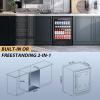 imageTylza Outdoor Refrigerator 24 Inch Wide Stainless Steel Beverage Refrigerator 176 Can for Undercounter Builtin or Freestanding for Home and Patio Water Proof Fast Cooling Low Noise 3765 FBlack
