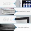 imageTylza Outdoor Refrigerator 24 Inch Wide Stainless Steel Beverage Refrigerator 176 Can for Undercounter Builtin or Freestanding for Home and Patio Water Proof Fast Cooling Low Noise 3765 FStainless Steel