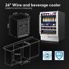 imageTylza Outdoor Refrigerator 24 Inch Wide Stainless Steel Beverage Refrigerator 176 Can for Undercounter Builtin or Freestanding for Home and Patio Water Proof Fast Cooling Low Noise 3765 FSilver