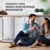 imageTylza Outdoor Refrigerator 24 Inch Wide Stainless Steel Beverage Refrigerator 176 Can for Undercounter Builtin or Freestanding for Home and Patio Water Proof Fast Cooling Low Noise 3765 FSilver White Ambient