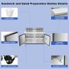 imageTylza 48 Commercial Refrigerator 127 CuFt Sandwich Salad Prep Table Mega Top Worktop Fridge w 12 Pans amp Cutting Board 2Door Stainless Steel Salad Prep Cooler for Restaurant amp Food Truck60 WDouble Door