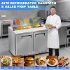 imageTylza 48 Commercial Refrigerator 127 CuFt Sandwich Salad Prep Table Mega Top Worktop Fridge w 12 Pans amp Cutting Board 2Door Stainless Steel Salad Prep Cooler for Restaurant amp Food Truck48 WDouble Door