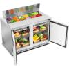 imageTylza 48 Commercial Refrigerator 127 CuFt Sandwich Salad Prep Table Mega Top Worktop Fridge w 12 Pans amp Cutting Board 2Door Stainless Steel Salad Prep Cooler for Restaurant amp Food Truck48 WDouble Door