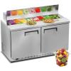 imageTylza 48 Commercial Refrigerator 127 CuFt Sandwich Salad Prep Table Mega Top Worktop Fridge w 12 Pans amp Cutting Board 2Door Stainless Steel Salad Prep Cooler for Restaurant amp Food Truck60 WDouble Door