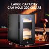 imageTylza 35L Humidor Cabinet 300 Counts Electric Humidors with Humidity amp Temperature Control Removable Spanish Cedar Wood Drawer LED Light Touch Control Humidors with Safety Lock Gift for Men25L