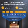 imageTylza 35L Humidor Cabinet 300 Counts Electric Humidors with Humidity amp Temperature Control Removable Spanish Cedar Wood Drawer LED Light Touch Control Humidors with Safety Lock Gift for Men35L Leather