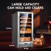 imageTylza 35L Humidor Cabinet 300 Counts Electric Humidors with Humidity amp Temperature Control Removable Spanish Cedar Wood Drawer LED Light Touch Control Humidors with Safety Lock Gift for Men88L