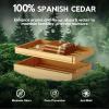 imageTylza 35L Humidor Cabinet 300 Counts Electric Humidors with Humidity amp Temperature Control Removable Spanish Cedar Wood Drawer LED Light Touch Control Humidors with Safety Lock Gift for Men50L