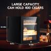 imageTylza 35L Humidor Cabinet 300 Counts Electric Humidors with Humidity amp Temperature Control Removable Spanish Cedar Wood Drawer LED Light Touch Control Humidors with Safety Lock Gift for Men50L