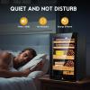 imageTylza 35L Humidor Cabinet 300 Counts Electric Humidors with Humidity amp Temperature Control Removable Spanish Cedar Wood Drawer LED Light Touch Control Humidors with Safety Lock Gift for Men70L