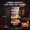 imageTylza 35L Humidor Cabinet 300 Counts Electric Humidors with Humidity amp Temperature Control Removable Spanish Cedar Wood Drawer LED Light Touch Control Humidors with Safety Lock Gift for Men70L
