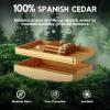 imageTylza 35L Humidor Cabinet 300 Counts Electric Humidors with Humidity amp Temperature Control Removable Spanish Cedar Wood Drawer LED Light Touch Control Humidors with Safety Lock Gift for Men35L Leather