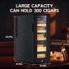 imageTylza 35L Humidor Cabinet 300 Counts Electric Humidors with Humidity amp Temperature Control Removable Spanish Cedar Wood Drawer LED Light Touch Control Humidors with Safety Lock Gift for Men35L