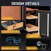 imageTylza 35L Humidor Cabinet 300 Counts Electric Humidors with Humidity amp Temperature Control Removable Spanish Cedar Wood Drawer LED Light Touch Control Humidors with Safety Lock Gift for Men50L Leather