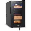 imageTylza 35L Humidor Cabinet 300 Counts Electric Humidors with Humidity amp Temperature Control Removable Spanish Cedar Wood Drawer LED Light Touch Control Humidors with Safety Lock Gift for Men25L