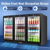 image:imageTylza 15 Inch Wine Fridge 30 Bottles Dual Zone Wine Cooler Refrigerator Undercounter or Freestanding 4065F Wine Cabinet with Tempered Glass Door Wine Cooler for Home Kitchen Bar312L Back Bar Cooler BlackThree Door