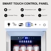 image:imageTylza 15 Inch Wine Fridge 30 Bottles Dual Zone Wine Cooler Refrigerator Undercounter or Freestanding 4065F Wine Cabinet with Tempered Glass Door Wine Cooler for Home Kitchen Bar15 Beverage CoolerGlass Door