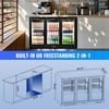 image:imageTylza 15 Inch Wine Fridge 30 Bottles Dual Zone Wine Cooler Refrigerator Undercounter or Freestanding 4065F Wine Cabinet with Tempered Glass Door Wine Cooler for Home Kitchen Bar312L Back Bar Cooler BlackThree Door