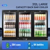 image:imageTylza 15 Inch Wine Fridge 30 Bottles Dual Zone Wine Cooler Refrigerator Undercounter or Freestanding 4065F Wine Cabinet with Tempered Glass Door Wine Cooler for Home Kitchen Bar312L Back Bar Cooler BlackThree Door