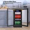 image:imageTylza 15 Inch Wine Fridge 30 Bottles Dual Zone Wine Cooler Refrigerator Undercounter or Freestanding 4065F Wine Cabinet with Tempered Glass Door Wine Cooler for Home Kitchen Bar15 Beverage Cooler BlackGlass Door