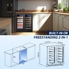 image:imageTylza 15 Inch Wine Fridge 30 Bottles Dual Zone Wine Cooler Refrigerator Undercounter or Freestanding 4065F Wine Cabinet with Tempered Glass Door Wine Cooler for Home Kitchen Bar30 Dual Zone Wine Beverage Cooler Black