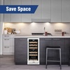 image:imageTylza 15 Inch Wine Fridge 30 Bottles Dual Zone Wine Cooler Refrigerator Undercounter or Freestanding 4065F Wine Cabinet with Tempered Glass Door Wine Cooler for Home Kitchen Bar15 Dual Zone 30 Bottles Wine Cooler