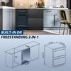 image:imageTylza 15 Inch Wine Fridge 30 Bottles Dual Zone Wine Cooler Refrigerator Undercounter or Freestanding 4065F Wine Cabinet with Tempered Glass Door Wine Cooler for Home Kitchen Bar24 Outdoor Dual Drawers Cooler Black