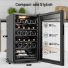 image:imageTylza 15 Inch Wine Fridge 30 Bottles Dual Zone Wine Cooler Refrigerator Undercounter or Freestanding 4065F Wine Cabinet with Tempered Glass Door Wine Cooler for Home Kitchen Bar17 24 Bottles Wine Cooler Black