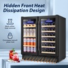 image:imageTylza 15 Inch Wine Fridge 30 Bottles Dual Zone Wine Cooler Refrigerator Undercounter or Freestanding 4065F Wine Cabinet with Tempered Glass Door Wine Cooler for Home Kitchen Bar30 Dual Zone Wine Beverage Cooler Black
