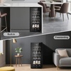 image:imageTylza 15 Inch Wine Fridge 30 Bottles Dual Zone Wine Cooler Refrigerator Undercounter or Freestanding 4065F Wine Cabinet with Tempered Glass Door Wine Cooler for Home Kitchen Bar14 18 Bottles Wine Cooler Black