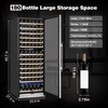 image:imageTylza 15 Inch Wine Fridge 30 Bottles Dual Zone Wine Cooler Refrigerator Undercounter or Freestanding 4065F Wine Cabinet with Tempered Glass Door Wine Cooler for Home Kitchen Bar24 Wine Cooler 180 Bottles Dual Zone
