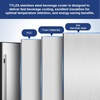 image:imageTylza 15 Inch Wine Fridge 30 Bottles Dual Zone Wine Cooler Refrigerator Undercounter or Freestanding 4065F Wine Cabinet with Tempered Glass Door Wine Cooler for Home Kitchen Bar24 Outdoor Beverage Refrigerator