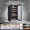 image:imageTylza 15 Inch Wine Fridge 30 Bottles Dual Zone Wine Cooler Refrigerator Undercounter or Freestanding 4065F Wine Cabinet with Tempered Glass Door Wine Cooler for Home Kitchen Bar15 Dual Zone 30 Bottles Wine Cooler