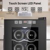 image:imageTylza 15 Inch Wine Fridge 30 Bottles Dual Zone Wine Cooler Refrigerator Undercounter or Freestanding 4065F Wine Cabinet with Tempered Glass Door Wine Cooler for Home Kitchen Bar10 8 Bottles Wine Cooler Black