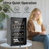 image:imageTylza 15 Inch Wine Fridge 30 Bottles Dual Zone Wine Cooler Refrigerator Undercounter or Freestanding 4065F Wine Cabinet with Tempered Glass Door Wine Cooler for Home Kitchen Bar17 24 Bottles Wine Cooler Black