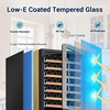image:imageTylza 15 Inch Wine Fridge 30 Bottles Dual Zone Wine Cooler Refrigerator Undercounter or Freestanding 4065F Wine Cabinet with Tempered Glass Door Wine Cooler for Home Kitchen Bar135 Cu Ft 24 Dual Zone Wine Beverage Cooler