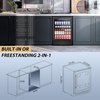 image:imageTylza 15 Inch Wine Fridge 30 Bottles Dual Zone Wine Cooler Refrigerator Undercounter or Freestanding 4065F Wine Cabinet with Tempered Glass Door Wine Cooler for Home Kitchen Bar24 Beverage Cooler BlackGlass Door