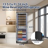 image:imageTylza 15 Inch Wine Fridge 30 Bottles Dual Zone Wine Cooler Refrigerator Undercounter or Freestanding 4065F Wine Cabinet with Tempered Glass Door Wine Cooler for Home Kitchen Bar135 Cu Ft 24 Dual Zone Wine Beverage Cooler