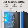 image:imageTylza 15 Inch Wine Fridge 30 Bottles Dual Zone Wine Cooler Refrigerator Undercounter or Freestanding 4065F Wine Cabinet with Tempered Glass Door Wine Cooler for Home Kitchen Bar10 8 Bottles Wine Cooler Black