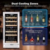 image:imageTylza 15 Inch Wine Fridge 30 Bottles Dual Zone Wine Cooler Refrigerator Undercounter or Freestanding 4065F Wine Cabinet with Tempered Glass Door Wine Cooler for Home Kitchen Bar15 Dual Zone 30 Bottles Wine Cooler