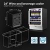 image:imageTylza 15 Inch Wine Fridge 30 Bottles Dual Zone Wine Cooler Refrigerator Undercounter or Freestanding 4065F Wine Cabinet with Tempered Glass Door Wine Cooler for Home Kitchen Bar24 Wine Beverage CoolerTopBottom Sections