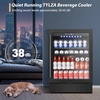 image:imageTylza 15 Inch Wine Fridge 30 Bottles Dual Zone Wine Cooler Refrigerator Undercounter or Freestanding 4065F Wine Cabinet with Tempered Glass Door Wine Cooler for Home Kitchen Bar24 Beverage Cooler BlackGlass Door