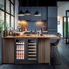 image:imageTylza 15 Inch Wine Fridge 30 Bottles Dual Zone Wine Cooler Refrigerator Undercounter or Freestanding 4065F Wine Cabinet with Tempered Glass Door Wine Cooler for Home Kitchen Bar30 Dual Zone Wine Beverage Cooler Black