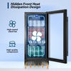 image:imageTylza 15 Inch Wine Fridge 30 Bottles Dual Zone Wine Cooler Refrigerator Undercounter or Freestanding 4065F Wine Cabinet with Tempered Glass Door Wine Cooler for Home Kitchen Bar15 Beverage Cooler BlackGlass Door