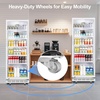 image:imageTylza 15 Inch Wine Fridge 30 Bottles Dual Zone Wine Cooler Refrigerator Undercounter or Freestanding 4065F Wine Cabinet with Tempered Glass Door Wine Cooler for Home Kitchen Bar360L Commercial Display FridgeWhite
