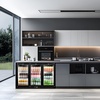 image:imageTylza 15 Inch Wine Fridge 30 Bottles Dual Zone Wine Cooler Refrigerator Undercounter or Freestanding 4065F Wine Cabinet with Tempered Glass Door Wine Cooler for Home Kitchen Bar312L Back Bar Cooler BlackThree Door