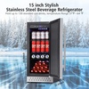 image:imageTylza 15 Inch Wine Fridge 30 Bottles Dual Zone Wine Cooler Refrigerator Undercounter or Freestanding 4065F Wine Cabinet with Tempered Glass Door Wine Cooler for Home Kitchen Bar15 Outdoor Beverage Cooler